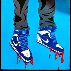 Canvas painting men’s wall art sneaker fashion decor for home or dorms artist